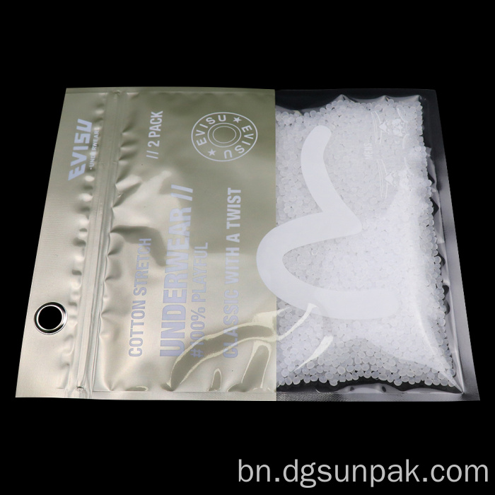 পাইকারি রিসেলযোগ্য স্বচ্ছ মোজা অন্তর্বাস পলি ব্যাগ